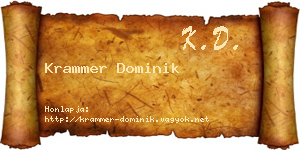 Krammer Dominik névjegykártya